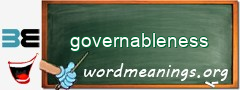 WordMeaning blackboard for governableness